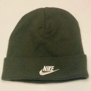 Nike Fleece Knit Green Logo Beanie
